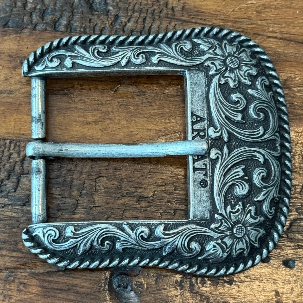 Ariat Western Floral Scroll Silver Tone 2007 Limited Edition Belt Buckle